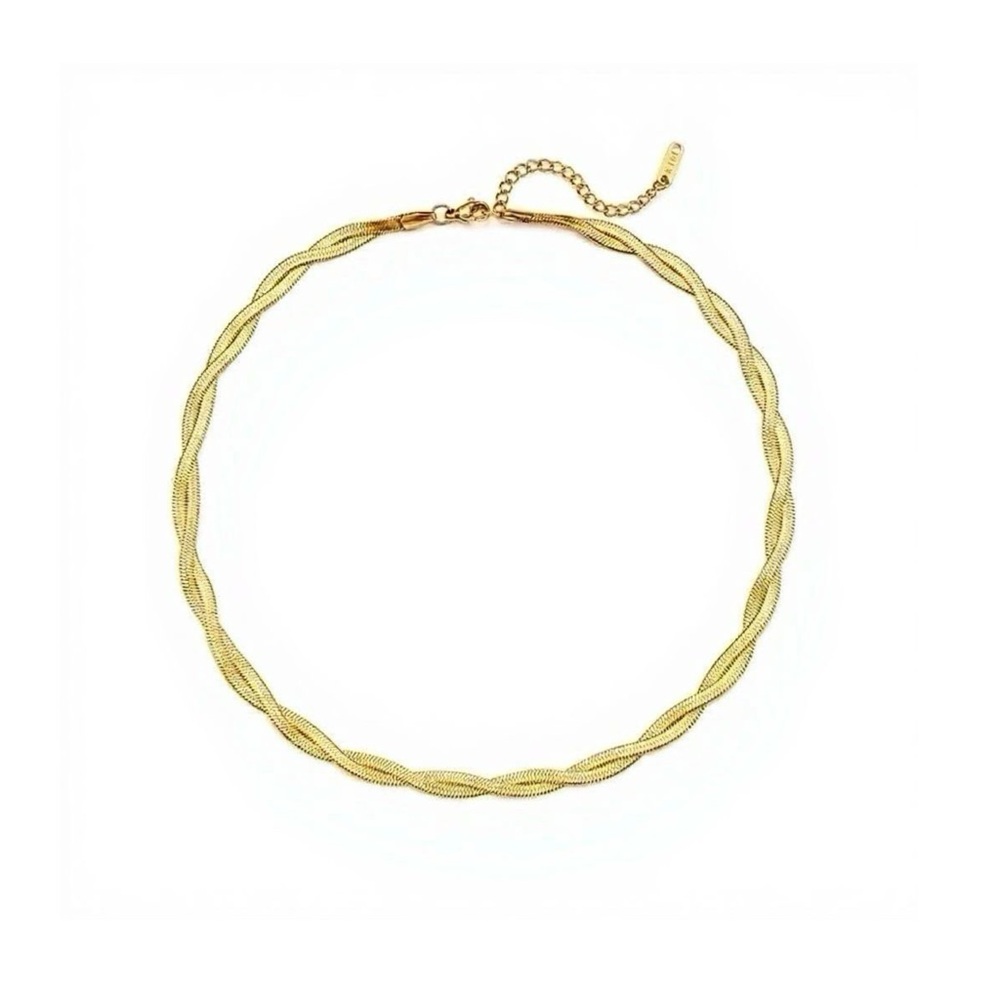 18K Gold Plated Double Snake Chain Minimalist Necklace Elegant Jewelry